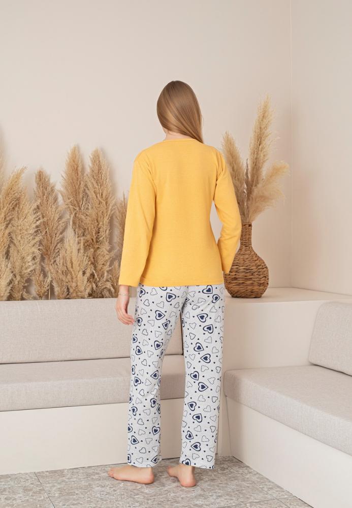 Pijama dama "LOVE", Culoare Galben,Engros